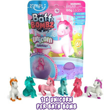 Zimpli Kids Large Unicorn Surprise Bath Bomb 6 Surprise Unicorn in Total One Per Bath Bomb Collectable Bath Toy Stocking Filler Toy Xmas Present