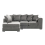 (Grey, Left Hand Facing) Ella Plush Velvet Corner Sofa Range 1