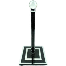Crushed Diamond Crystal Diamante Towel Roll Holder, 31cm, Black Silver