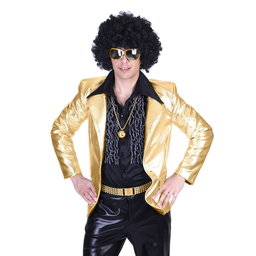 Photos - Fancy Dress  Disco Fever - Pimp Jacket - Gold Lame(50/52" chest )
