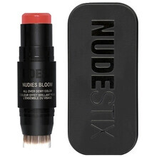 Nudestix Nudies Bloom Dewy en Stralende Crème Blush 3-in-1 Voor Wangen, Ogen en Lippen met Blending Borstel (Sweet Peach Peony)