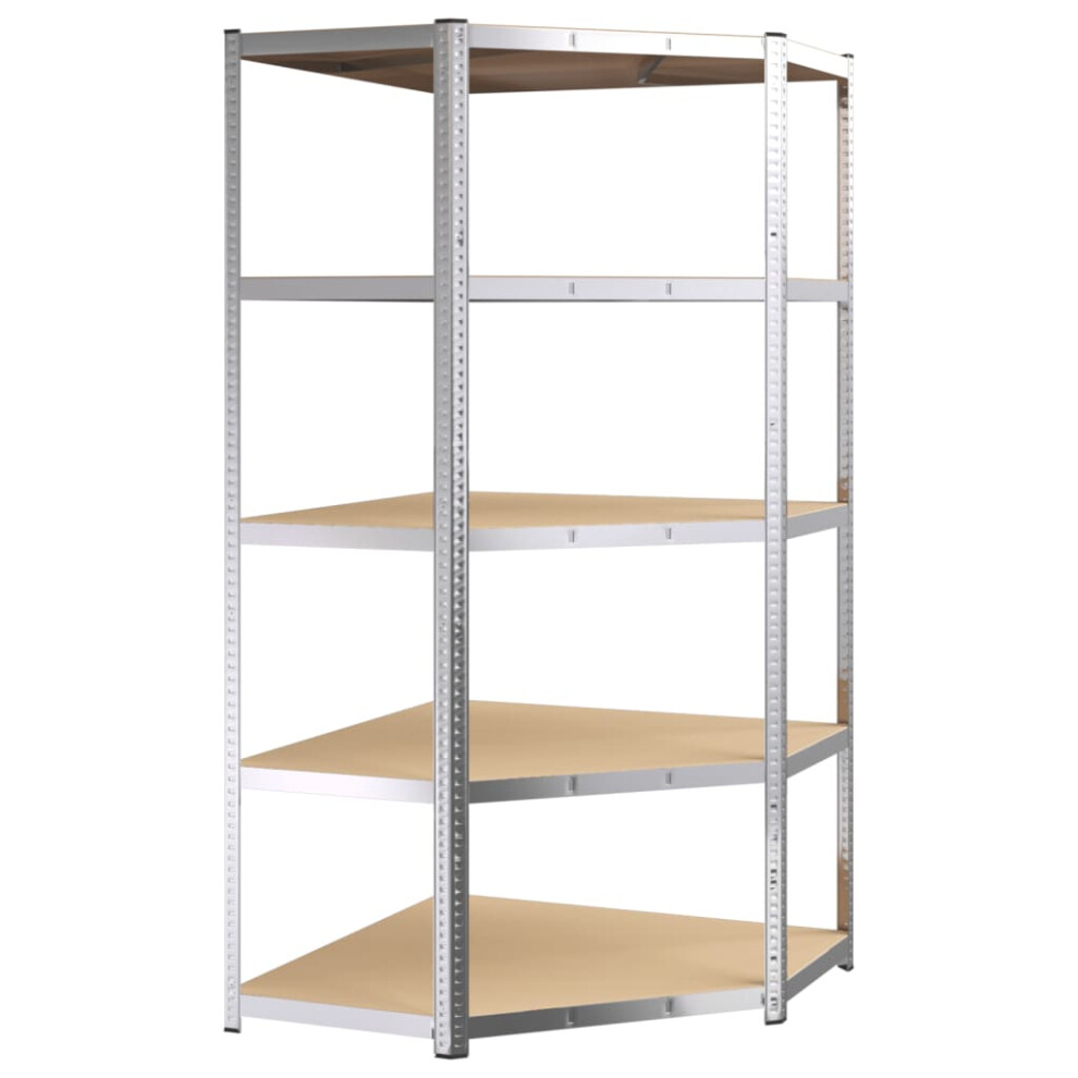 (Silver, 90 X 90 X 180 Cm (L X W X H)) vidaXL 1/2/5/10x Heavy-duty Shelf Rack Grey/Silver 90x45x180 cm/90x90x180 Cm