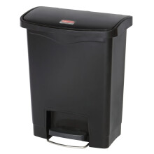 Rubbermaid Step-on Container Slim Jim 30 L Black Front Step Waste Rubbish Bin
