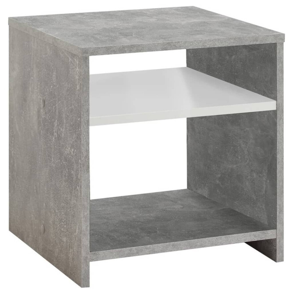 FMD Coffee Table with Shelf Concrete Grey and White Living Room Furniture