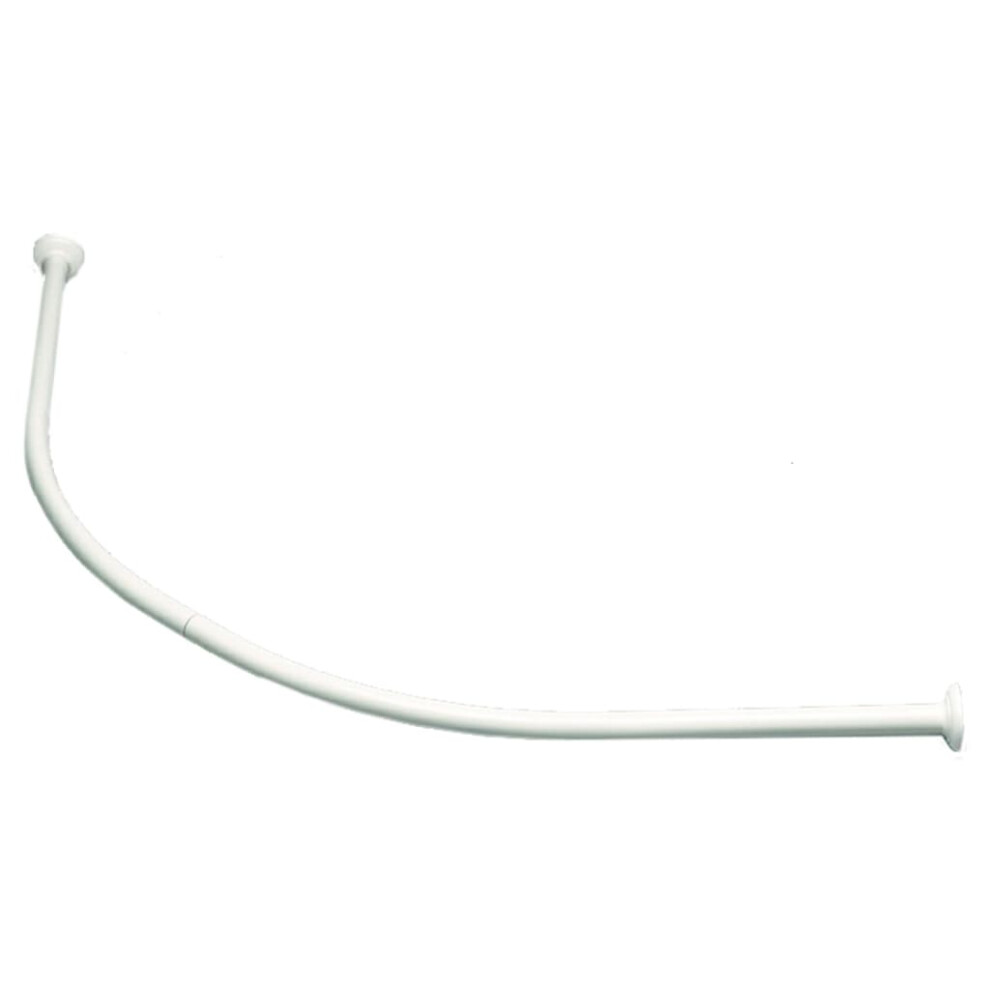 Sealskin Curved Shower Curtain Rod Rail White Stainless Steel Sturdy Durable