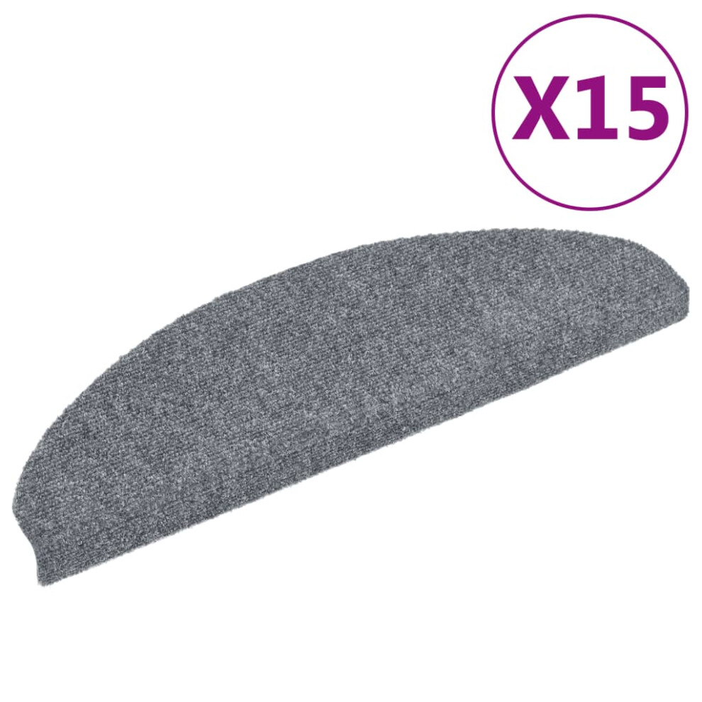 B&Q - Stair Mats Self-Adhesive 15 Pcs 65X21X4 Cm Light Grey Half Round Large - Image 2