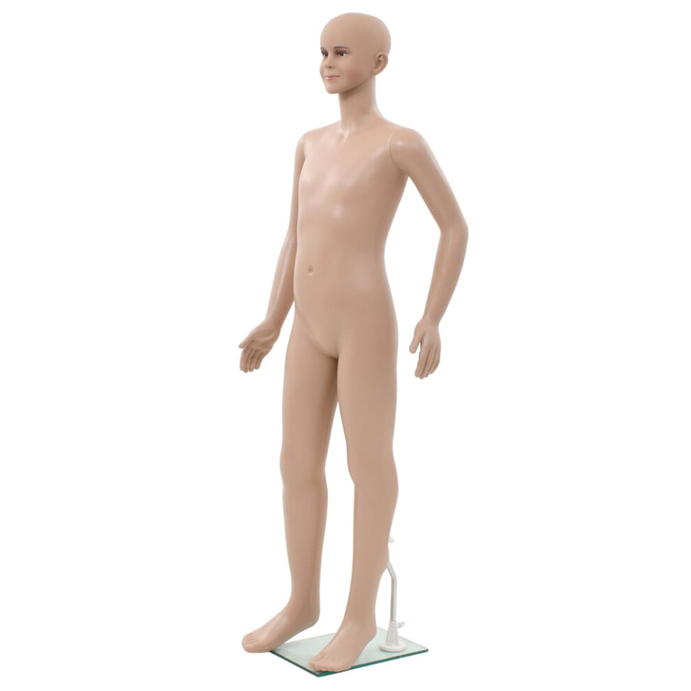 vidaXL Full Body Child Mannequin with Glass Base Beige 140cm Display Dummy