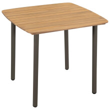 vidaXL Solid Acacia Wood and Steel Outdoor Dining Table 80x80x72cm Furniture