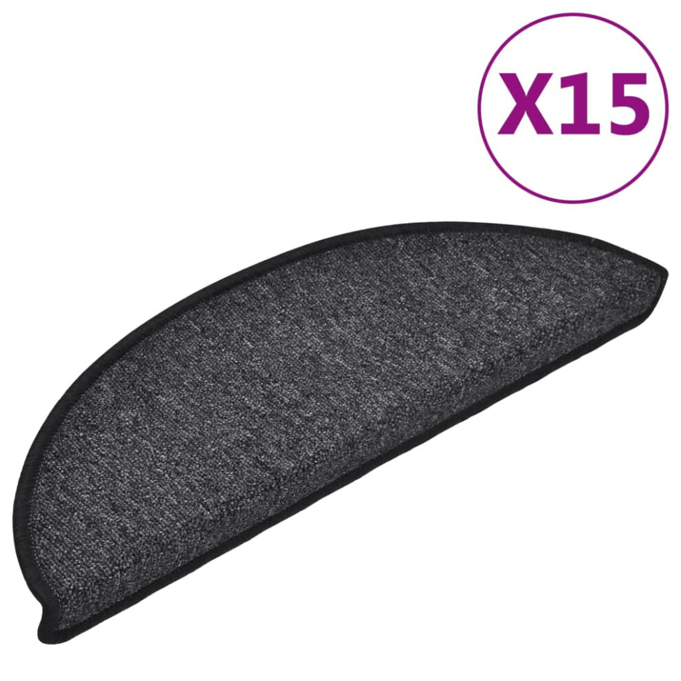 Vidaxl 15X Carpet Stair Treads 56X17cm Step Rug Protector Sheet Anthracite