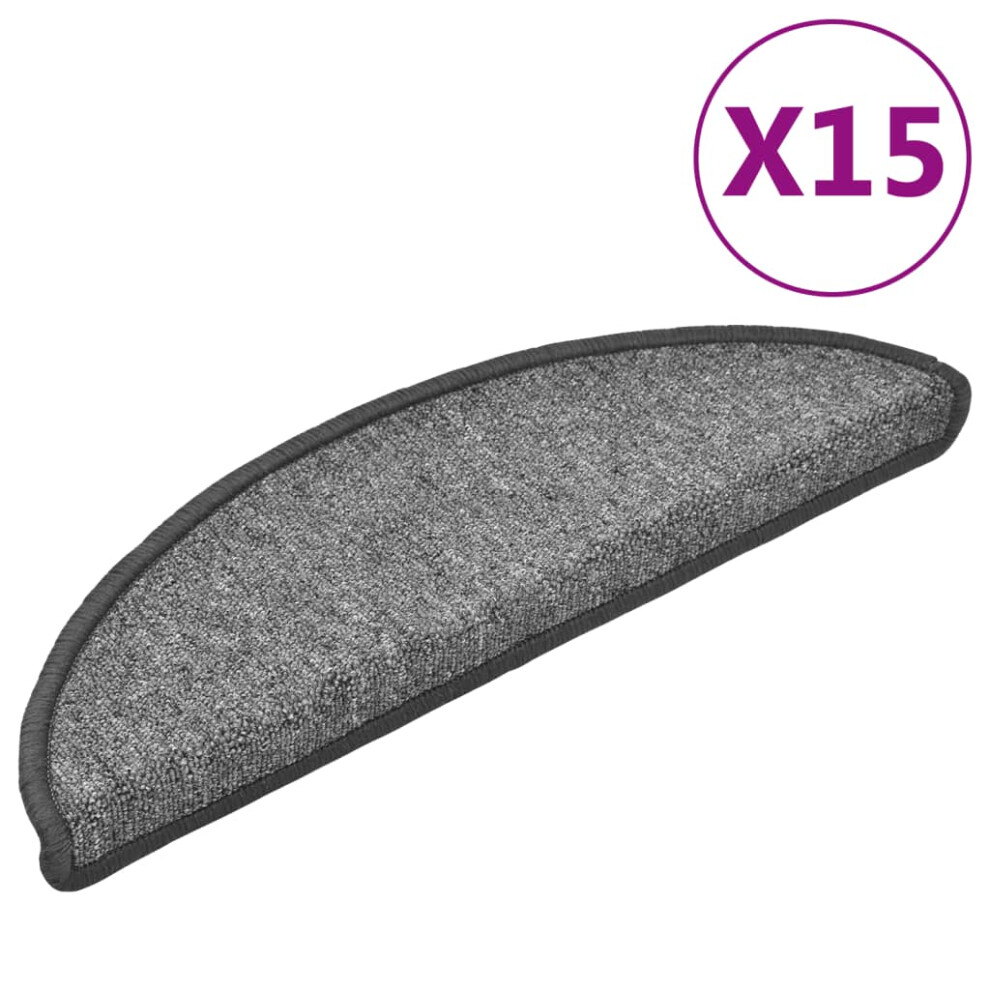 Vidaxl 15X Carpet Stair Treads Dark Grey 56X17cm Step Rug Protector Sheet