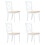VidaXL vidaXL 4x Solid Rubber Wood Dining Chairs White and Light Wood Kitchen Seating 1