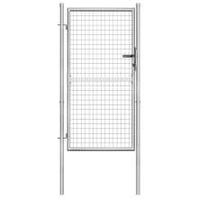vidaXL havelåge i galvaniseret stål 100x150 cm sølv
