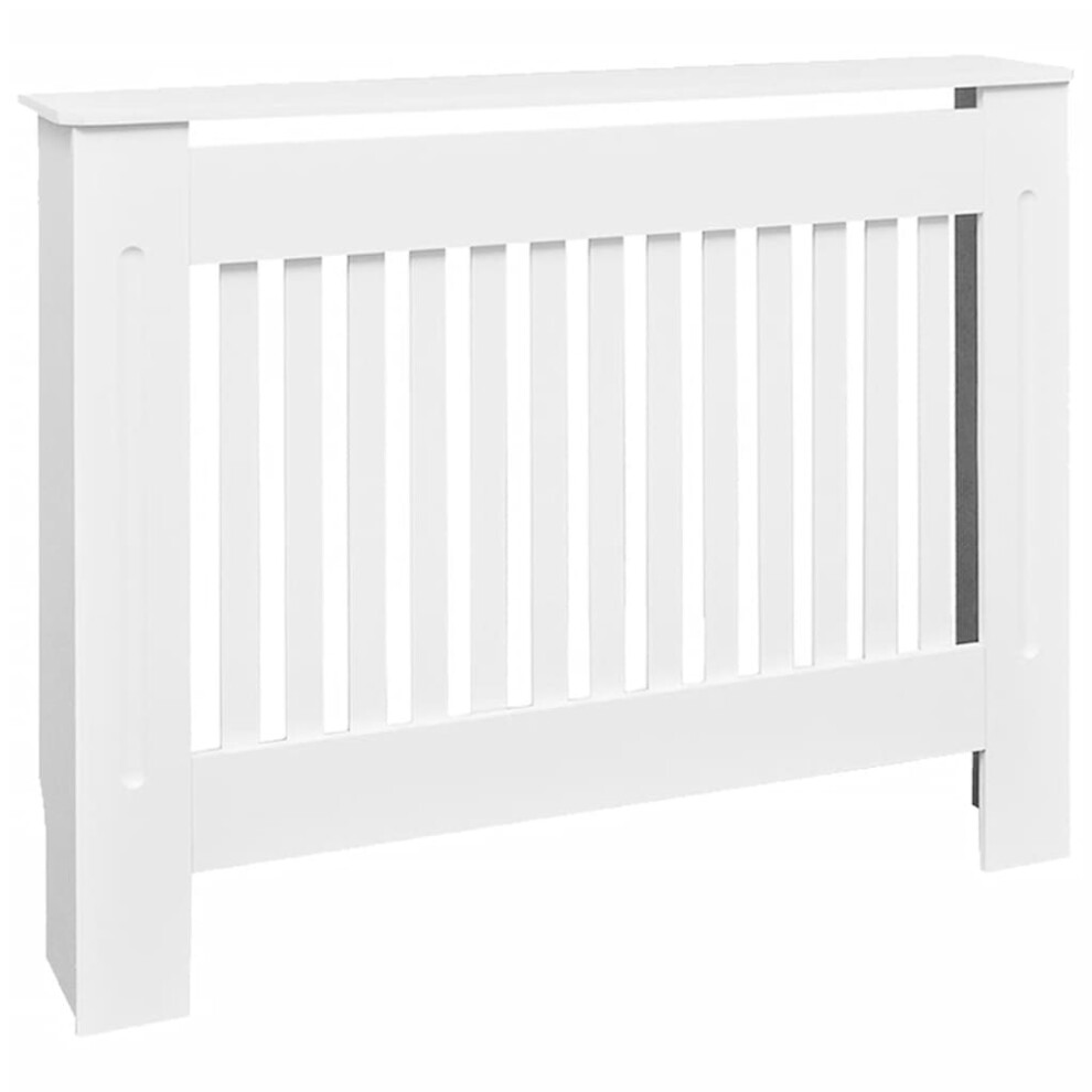 Vidaxl Radiator Cover Heating Cabinet 112Cm White Mdf Living Room Appliance