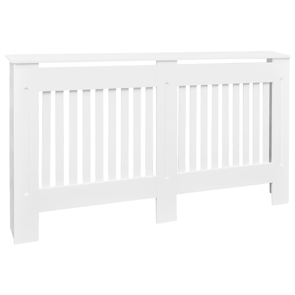 Vidaxl Radiator Cover Heating Cabinet 152Cm White Mdf Home Wall Heater Shelf
