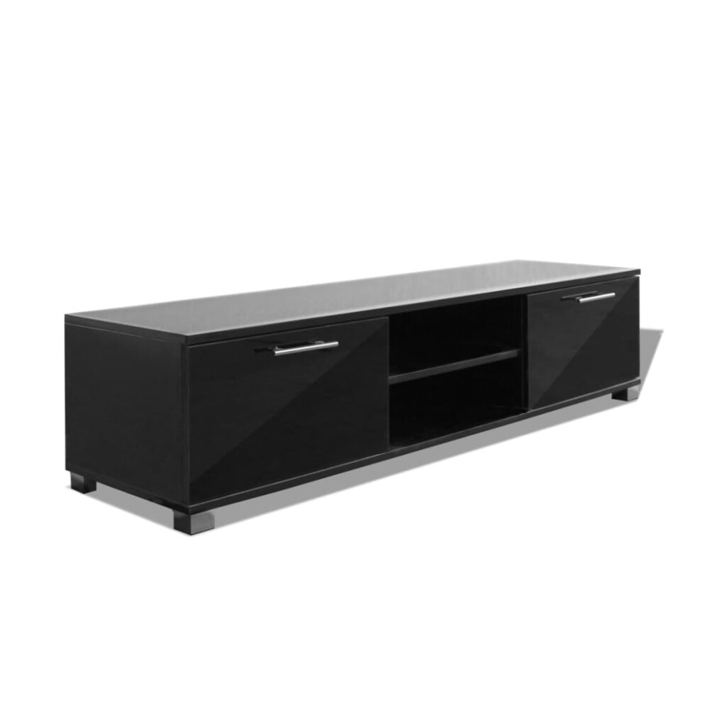 vidaXL TV Hifi Cabinet Sideboard Unit Stand High-Gloss Black MDF TV Stand