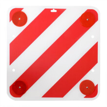 Heckwarnschild aus Kunststoff 50x50cm mit Reflektoren