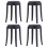 VidaXL vidaXL 4x Stackable Stools Black Plastic Kitchen Dining Room Counter Seat 1