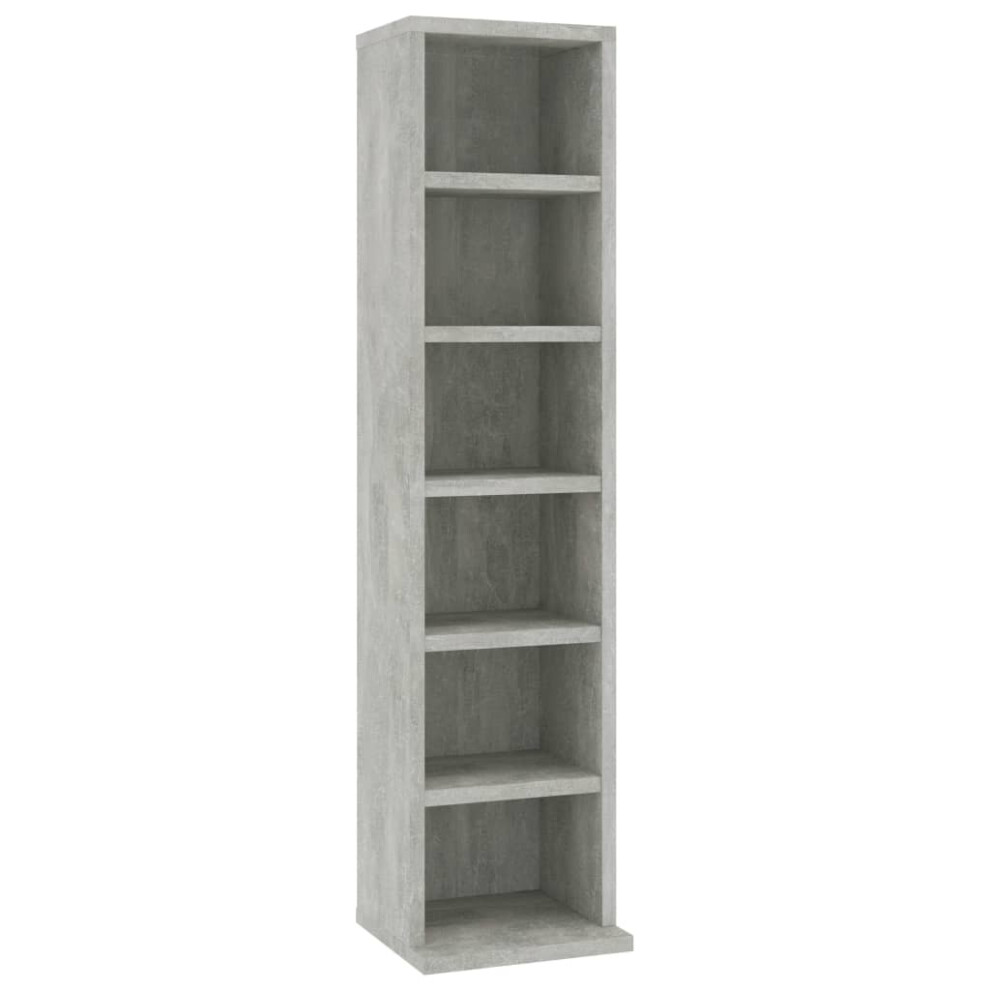 vidaXL CD Cabinet Concrete Grey 21x20x88 cm Engineered Wood Storage Organiser