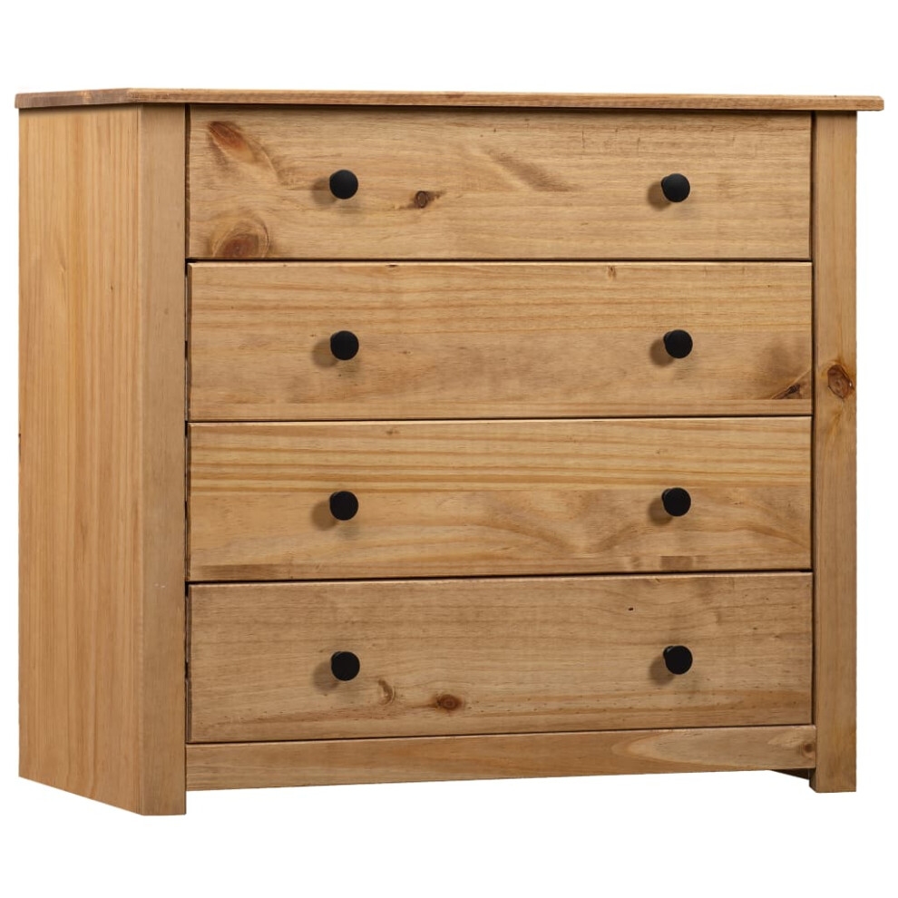 vidaXL Solid Pine Wood Side Cabinet Panama Range with 4 Drawers Nightstand