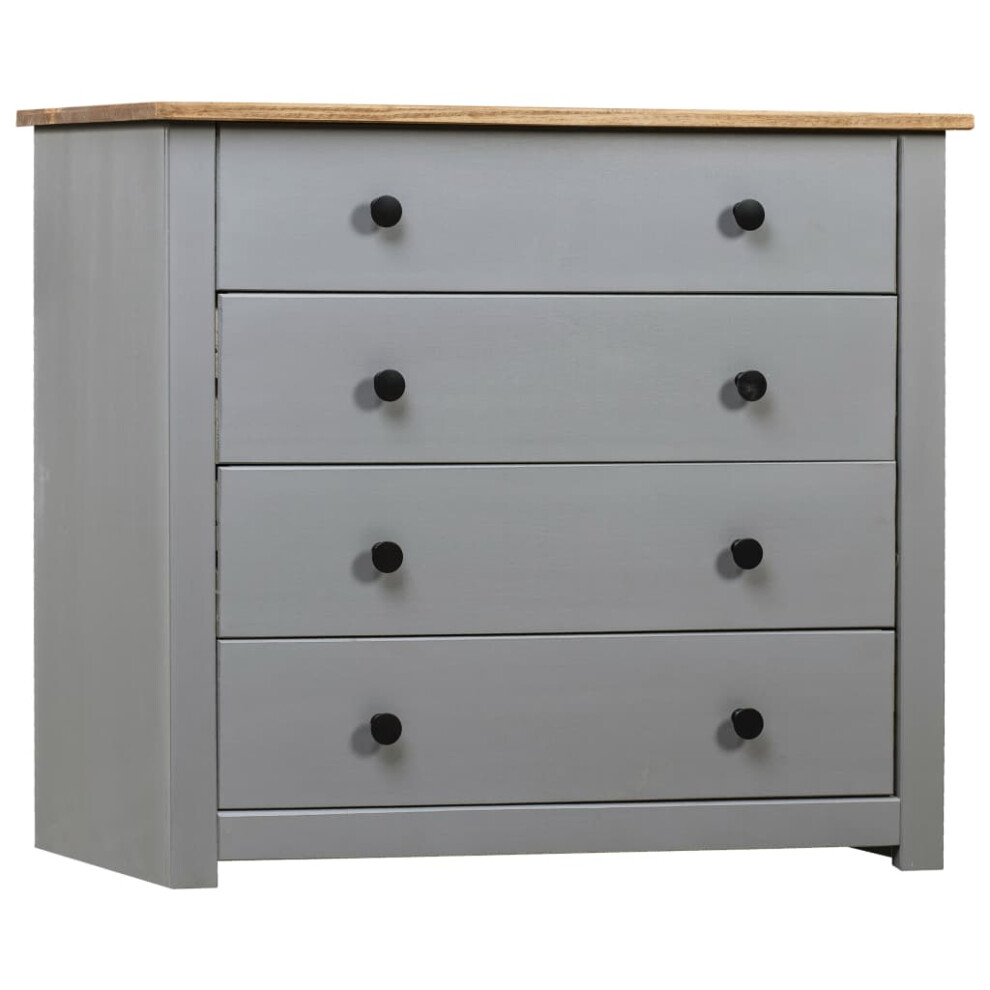 vidaXL Side Cabinet Grey Pine Panama Range Sideboard Drawer Bedside Table