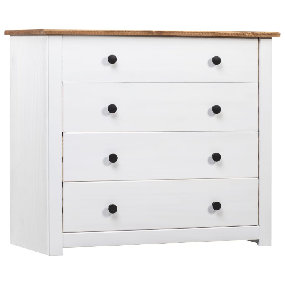 vidaXL Side Cabinet White Pine Panama Range Sideboard Drawer Bedside Table