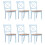 VidaXL vidaXL 6x Solid Rubber Wood Dining Chairs Grey and Light Wood Kitchen Seating 1