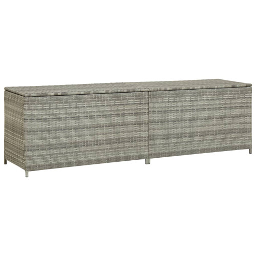 VidaXL vidaXL Garden Utility Storage Box Bench Container Chest Shed Poly Rattan Grey