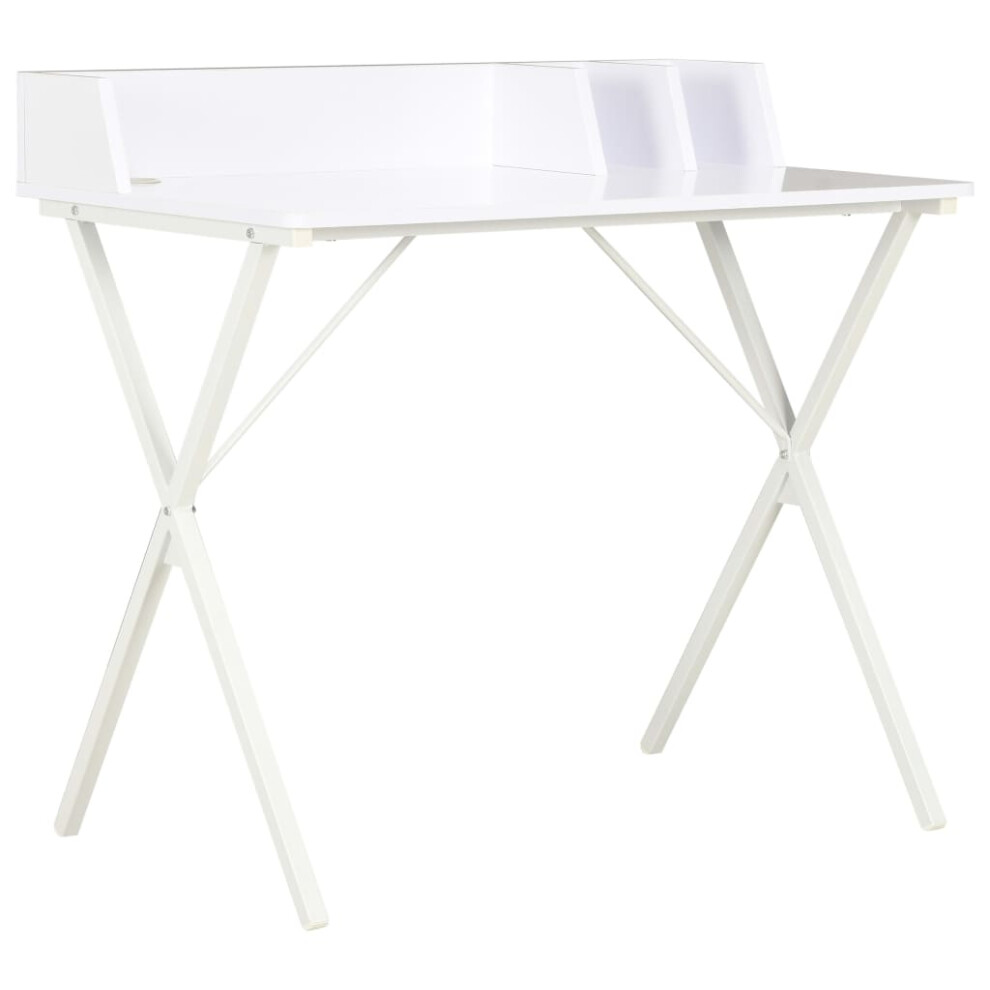 Vidaxl Computer Desk X-Shape Cross Legs White Office Home Table Corner Desk