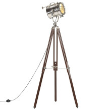 vidaXL Solid Mango Wood Tripod Floor Lamp Home Office Pedestal Standing Light
