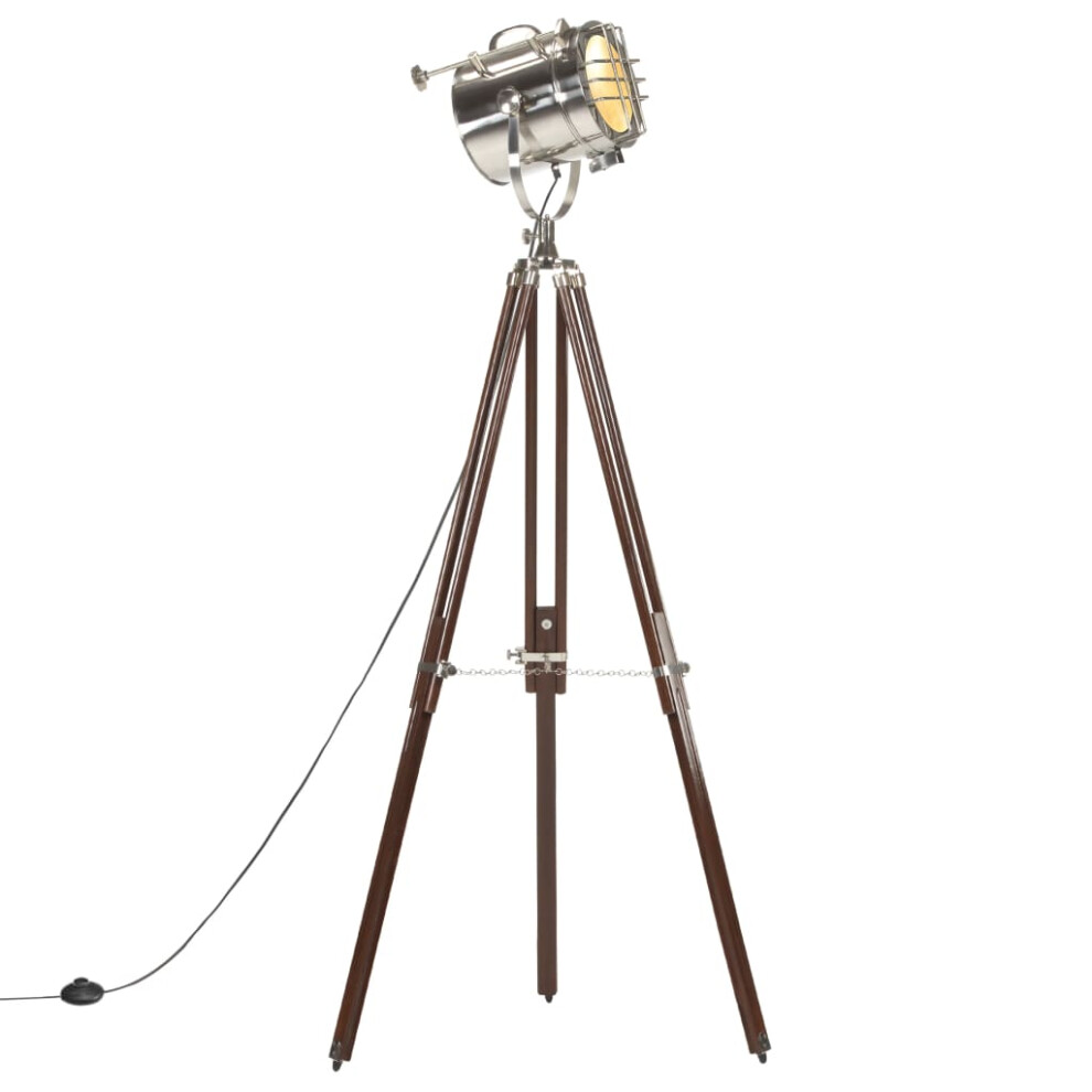 vidaXL Solid Mango Wood Tripod Floor Lamp Home Office Pedestal Standing Light