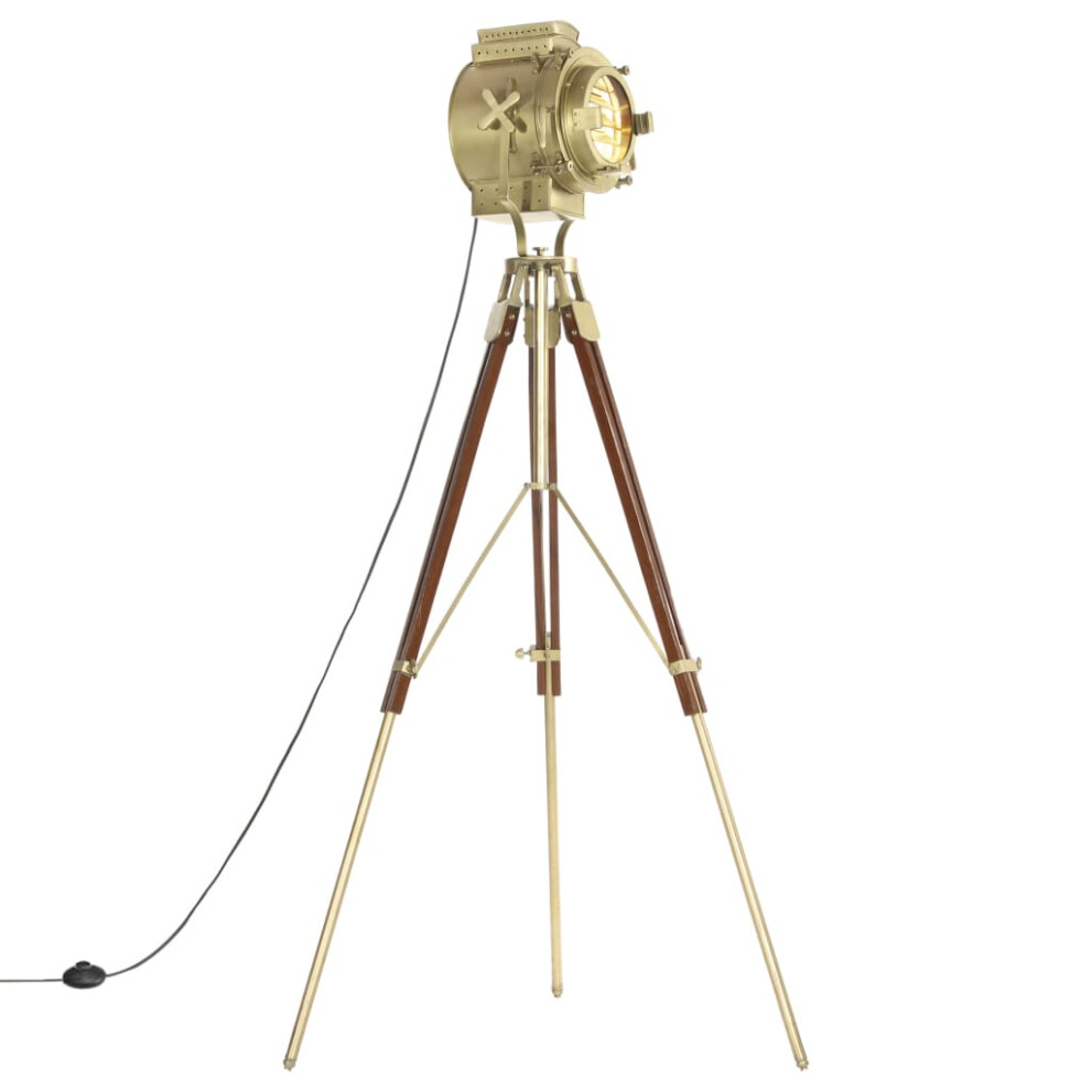 vidaXL Solid Mango Wood Tripod Floor Lamp 193cm Standing Pedestal Spot Light