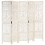VidaXL vidaXL Solid Mango Wood Hand carved 5-Panel Room Divider White 200cm Screen 1