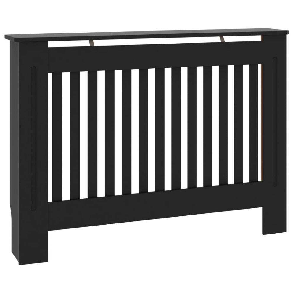 vidaXL Radiator Cover Black MDF Wood Grill Cabinet Heater Shelf Heating Unit