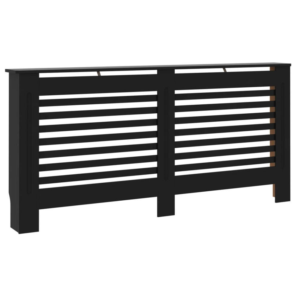 vidaXL Radiator Cover Black MDF Wood Grill Cabinet Heater Shelf Heating Unit