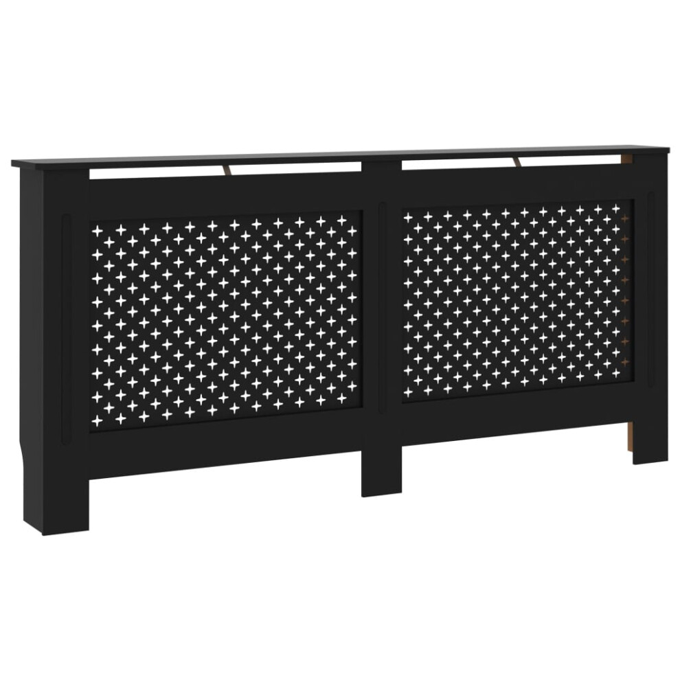 vidaXL Radiator Cover Black MDF Wood Grill Cabinet Heater Shelf Heating Unit