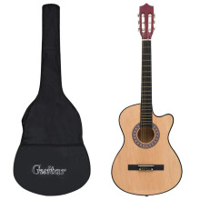 vidaXL Western Acoustic Cutaway Guitar Set with 6 Strings 12 Piece 38" Guitar