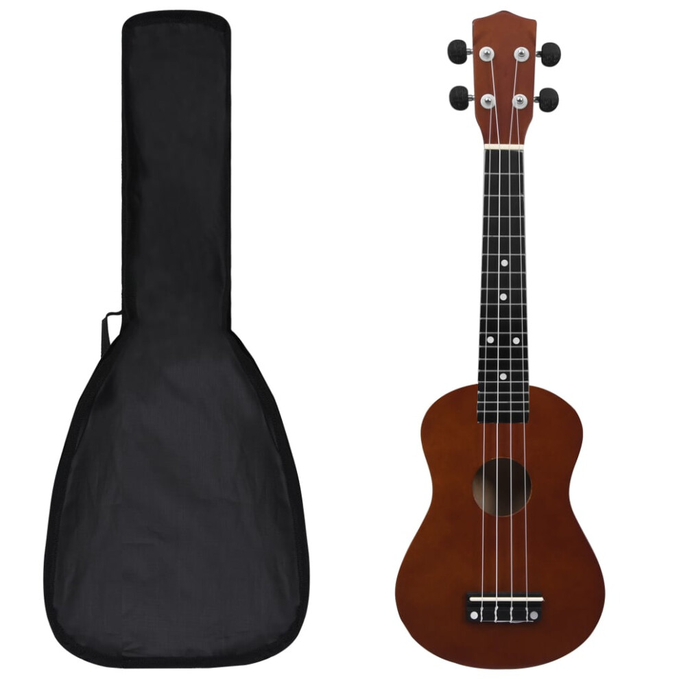 Vidaxl Soprano Ukulele Set With Bag For Kids Wood 23" Music Instrument Dark