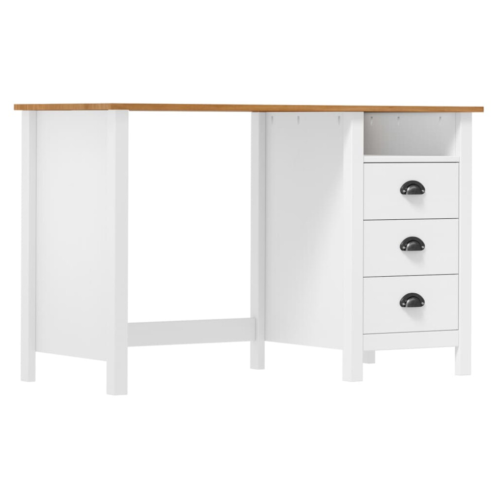 Vidaxl Solid Wood Pine Desk Hill With 3 Drawers 120X50x74 Cm Writing Desk