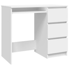 vidaXL Desk White Engineered Wood Computer Desk Workstation Working Table