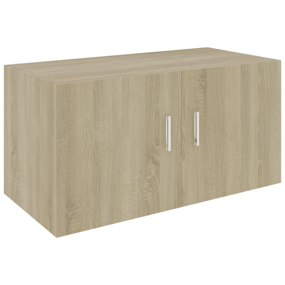 vidaXL Wall Mounted Cabinet Sonoma Oak Engineered Wood Floating Wall Shelf