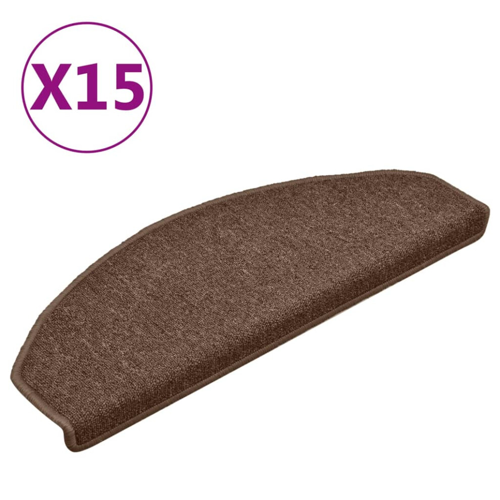 vidaXL 15x Carpet Stair Treads Brown Stair Decor Step Rug Protection Cover