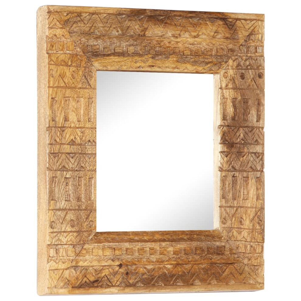 (50 x 50 x 11 cm) vidaXL Hand-Carved Mirror Makeup Vanity Mirror Decoration Solid Mango Wood