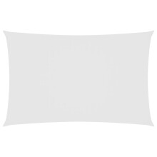 vidaXL 6x8 m White Rectangular Sunshade Sail - PU-Coated Oxford Fabric, UV & Water-Resistant with Stainless Steel Corner Fasteners & 4x1.5 m Rope