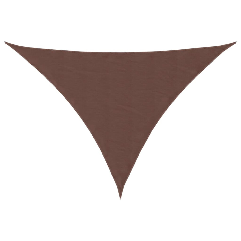 vidaXL Sunshade Sail Oxford Fabric Triangular 3.5x3.5x4.9 m Brown Sunscreen