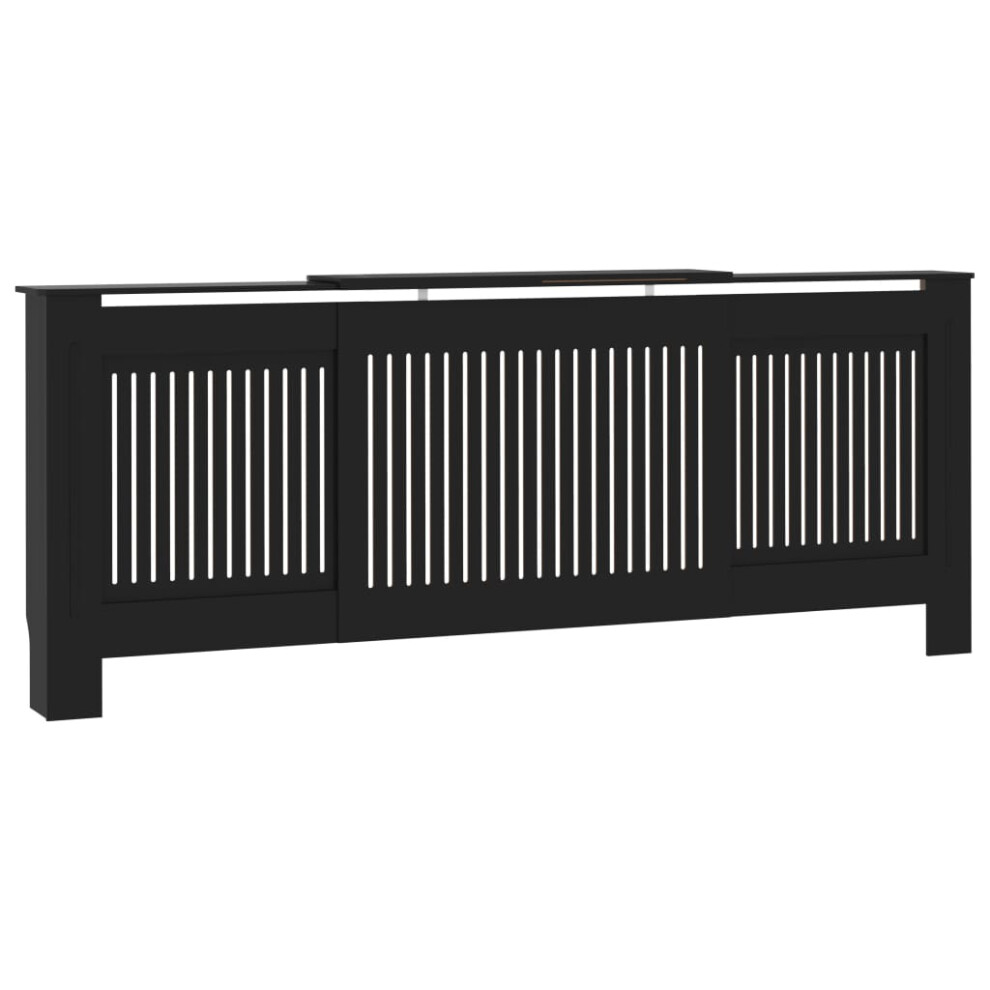 vidaXL MDF Radiator Cover Black Heating Cabinet Heater Shelf Indoor Furniture