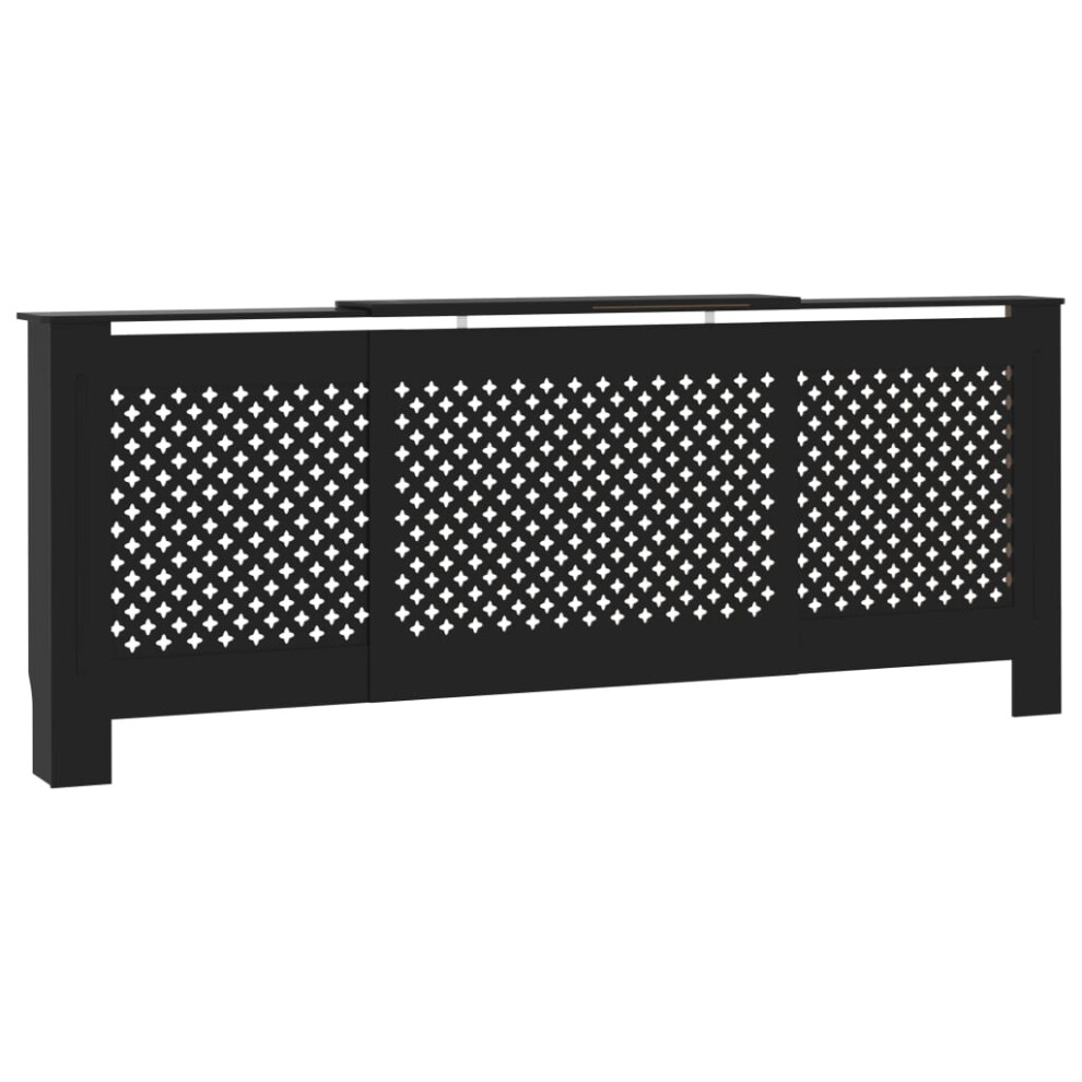 vidaXL MDF Radiator Cover Black Indoor Furniture Heating Cabinet Heater Shelf