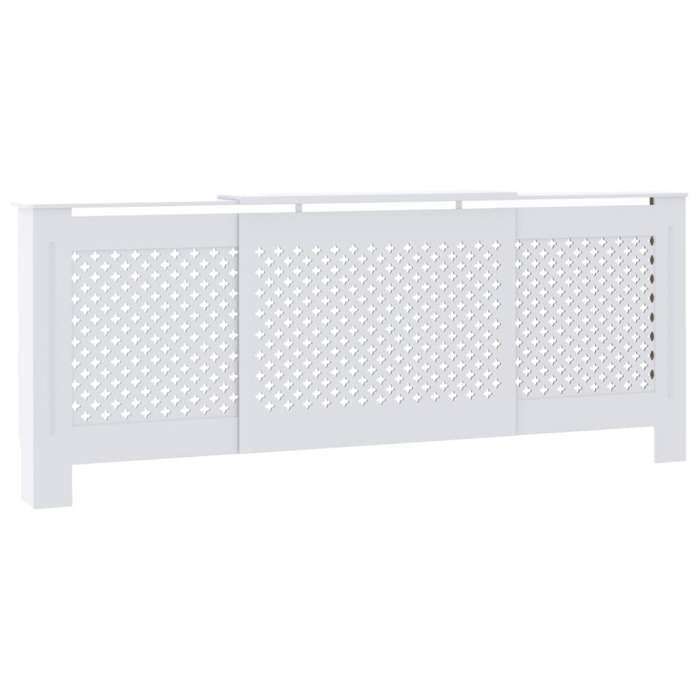 vidaXL MDF Radiator Cover White Indoor Furniture Heating Cabinet Heater Shelf