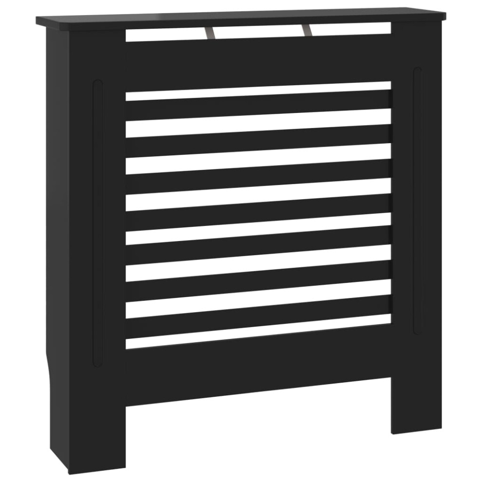 vidaXL MDF Radiator Cover Black Heating Cabinet Heater Shelf Grill Furniture