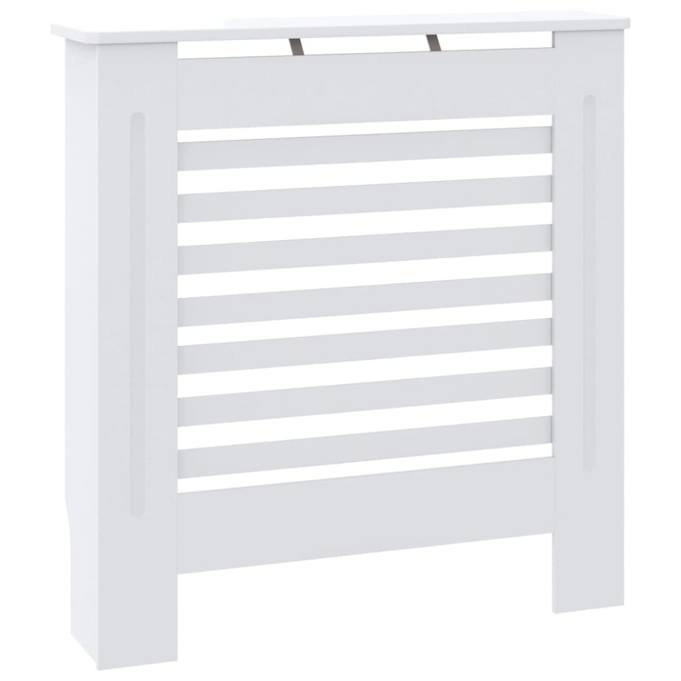 vidaXL MDF Radiator Cover White Heating Cabinet Heater Shelf Grill Furniture