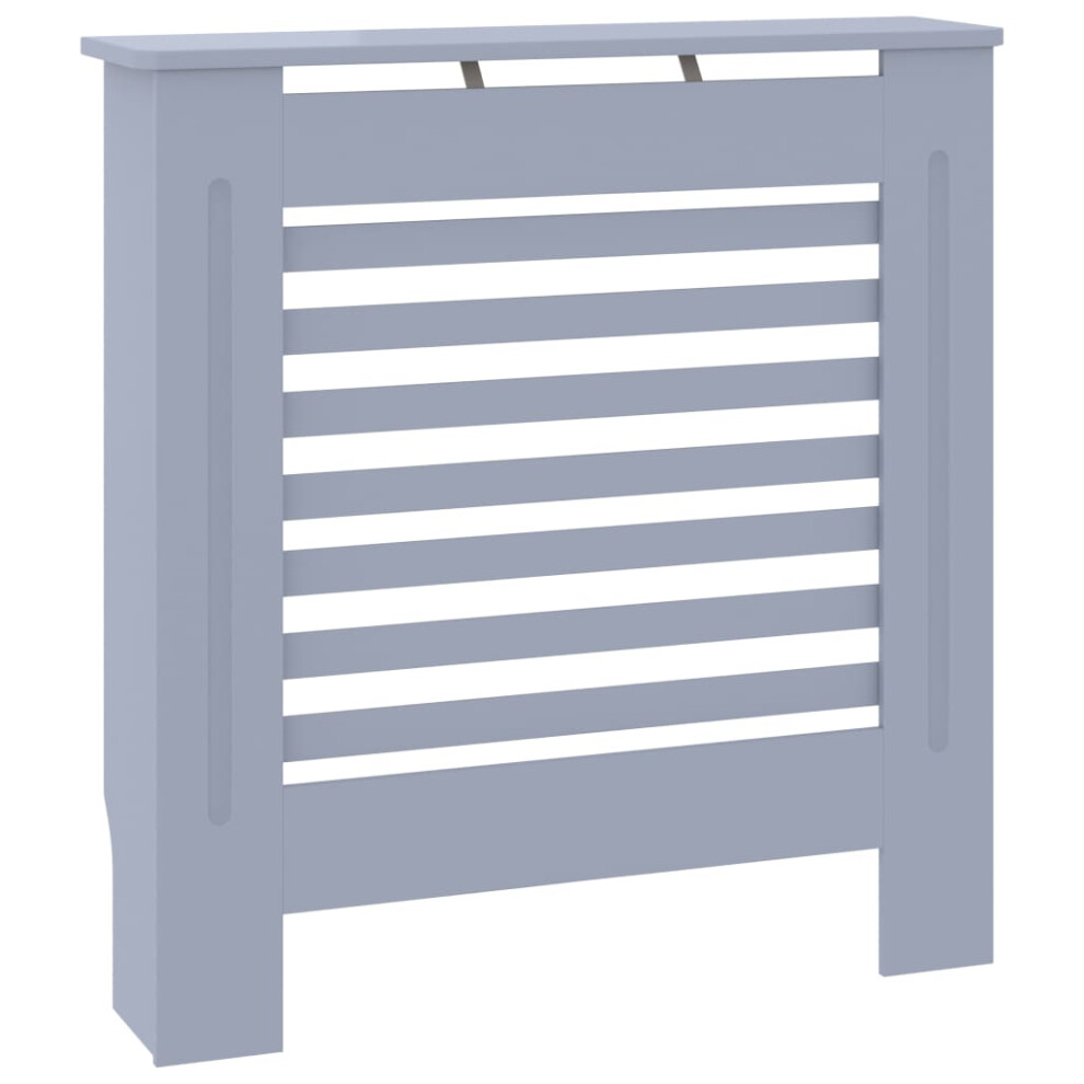 vidaXL MDF Radiator Cover Grey Heating Cabinet Heater Shelf Grill Furniture